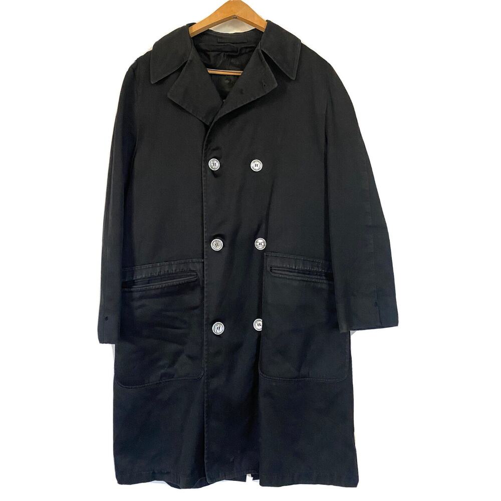 Sakowitz Christopher Men’s Vintage Coat Jacket Overcoat Boatswain Twill 40 Long